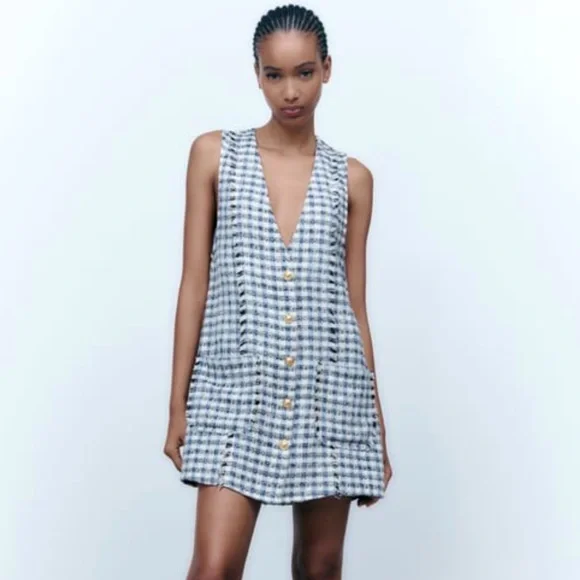 ZARA TEXTURED DRESS. NWT! NEVER WORN - Picture 2 of 4